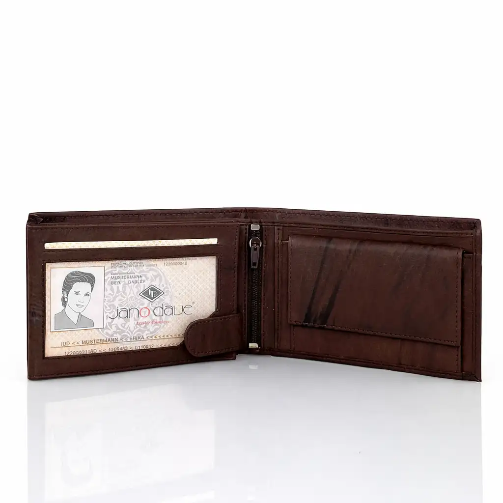 Ανδρικό δερμάτινο πορτοφόλι Jano Dave W3127 σε καφέ χρώμα