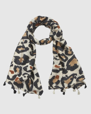 VERDE ΓΥΝΑΙΚΕΙΑ ΕΣΑΡΠΑ 03-0002537 ANIMAL PRINT ΜΑΥΡΟ