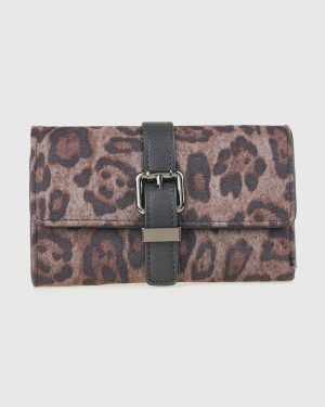 VERDE ΓΥΝΑΙΚΕΙΟ ΠΟΡΤΟΦΟΛΙ 18-0001566 ΕΘΑΝ ANIMAL PRINT ΜΑΥΡΟ