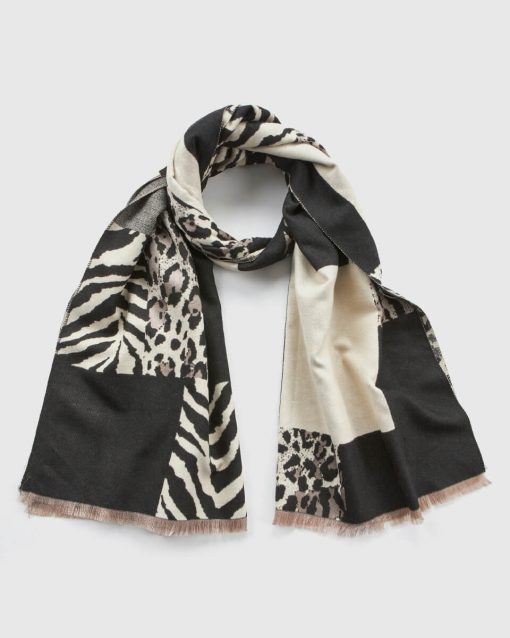 VERDE ΓΥΝΑΙΚΕΙΟ ΚΑΣΚΟΛ 06-0001340 ANIMAL PRINT ΜΑΥΡΟ