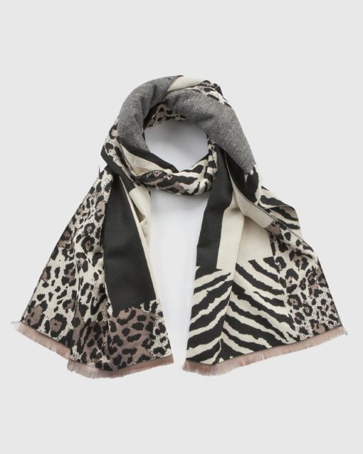 VERDE ΓΥΝΑΙΚΕΙΟ ΚΑΣΚΟΛ 06-0001344 ANIMAL PRINT ΜΑΥΡΟ