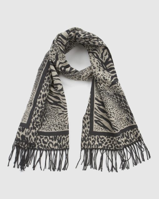 VERDE ΓΥΝΑΙΚΕΙΟ ΚΑΣΚΟΛ 06-0001334 ANIMAL PRINT ΜΑΥΡΟ