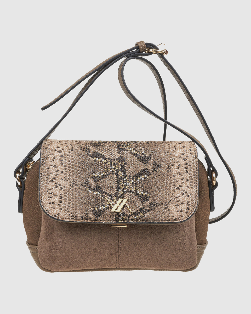 Verde Γυναικεια Τσαντα Χιαστι 16-0008198 Animal Print Πουρου