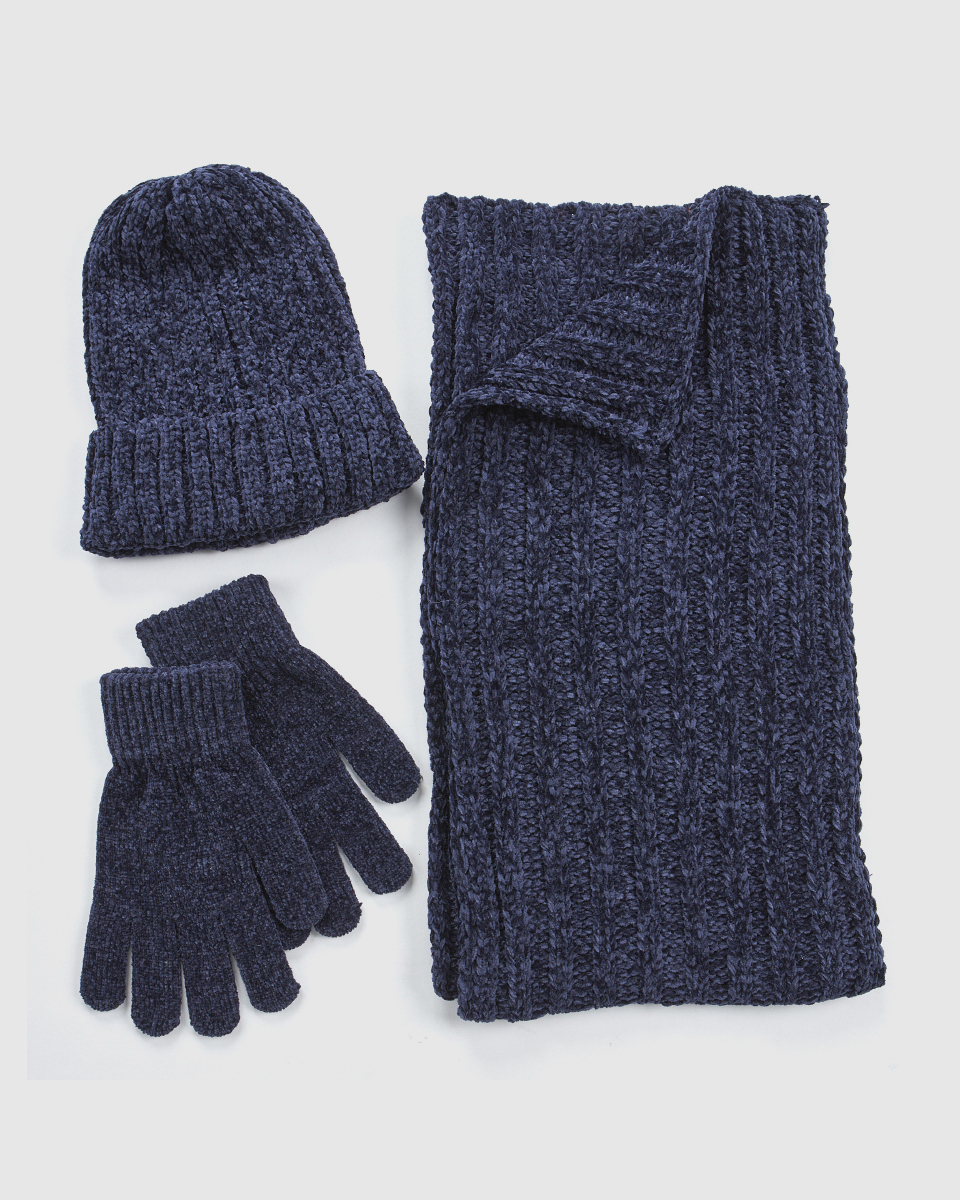 Verde Σετ Κασκολ Σκουφοσ Γαντια 06-0001290 Μπλε