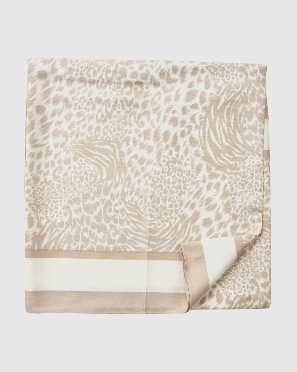 Verde Γυναικεία Εσάρπα 03-0002552 Animal Print Μπεζ