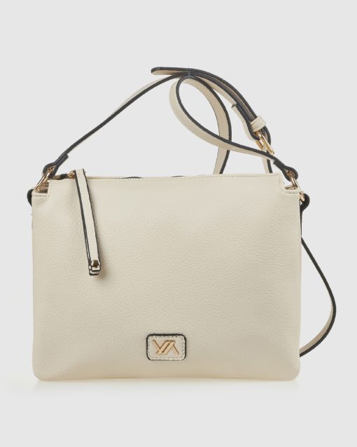 Verde Γυναικεία Τσάντα Χιαστί 16-0008411 Εκρού