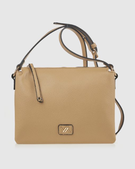 Verde Γυναικεία Τσάντα Χιαστί 16-0008411 Μπεζ