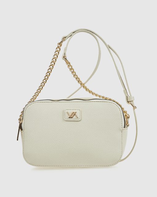 Verde Γυναικεία Τσάντα Χιαστί 16-0008420 Εκρού