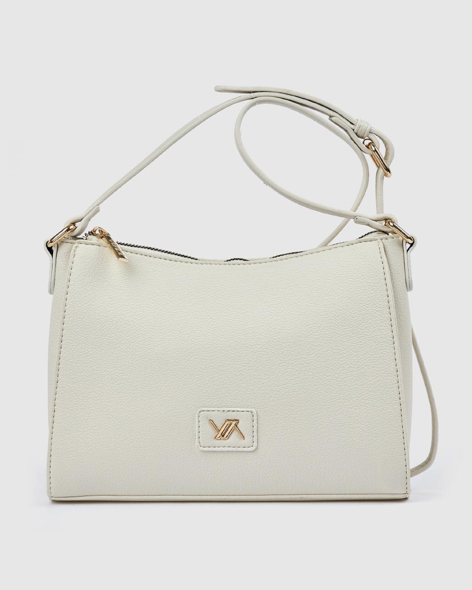 Verde Γυναικεία Τσάντα Χιαστί 16-0008455 Εκρού