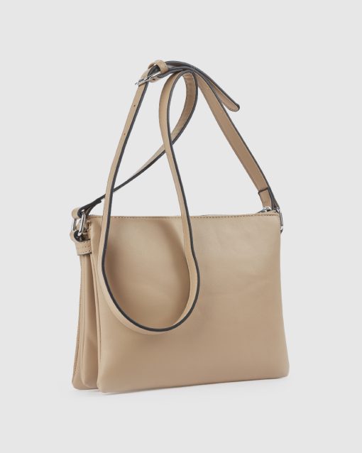 Verde Γυναικεία Τσάντα Χιαστί 16-0008498 Μπεζ