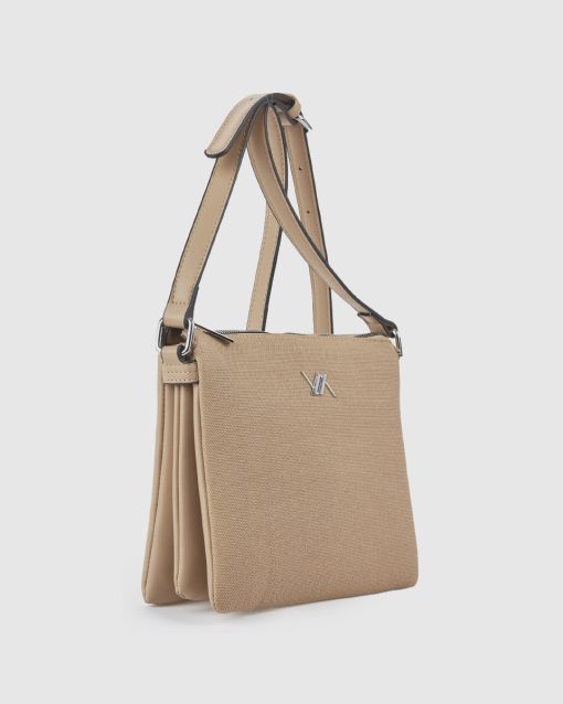 Verde Γυναικεία Τσάντα Χιαστί 16-0008498 Μπεζ