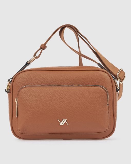 Verde Γυναικεία Τσάντα Χιαστί 16-0008549 Καμηλό