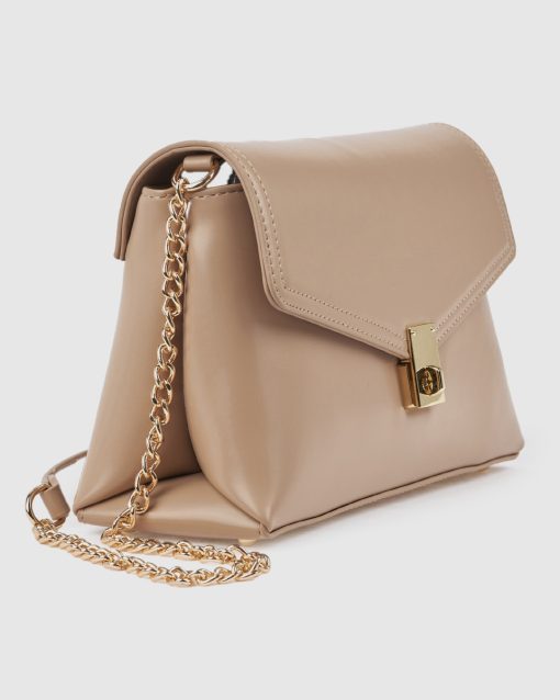 Verde Γυναικεία Τσάντα Χιαστί 16-0008574 Μπεζ