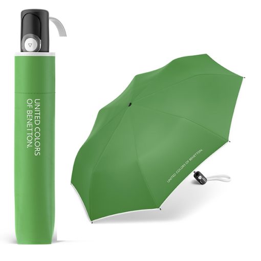 Benetton Ομπρέλα Βροχής Mini AC αυτόματη σπαστή Πράσινο 56604