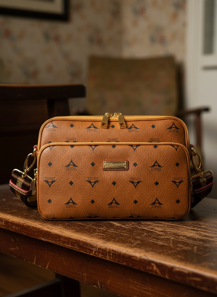 Ταμπα crossbody τσάντα La Tour Eiffel με διπλό φερμουάρ και monogram